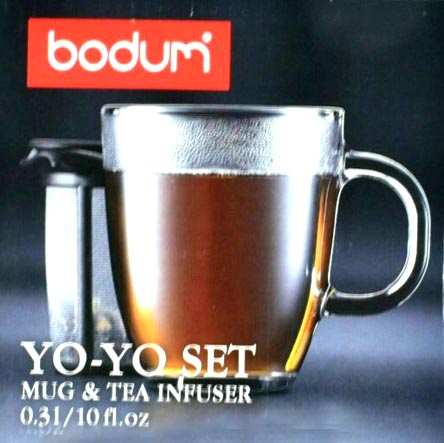 Bodum 12 oz Double Wall Glass Tea Strainer, Stainless Steel